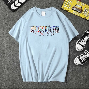 Japonų Anime Tokyo Pabaisa O-kaklo marškinėliai 