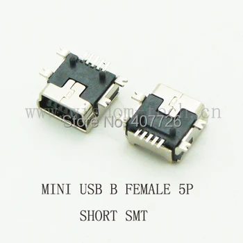 10VNT Trumpas Tipo SMD Mini USB Jungtis, Mikro USB 5pin B type Female Jack Mobiliojo Telefono 
