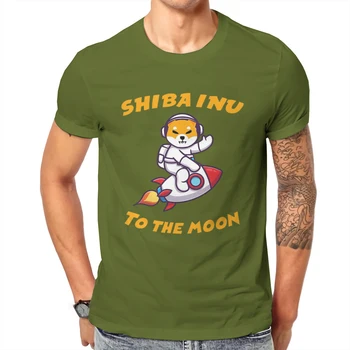 Cryptocurrency Kriptografijos Miner Shiba inu Monetą į Mėnulį Marškinėlius Harajuku Alternatyvių Vyrų Viršūnes Didelis Medvilnės O-Kaklo Marškinėliai 