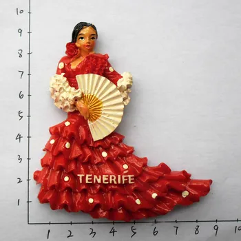 Ispanija Tenerifė suvenyrų šaldytuvas kvintesencija flamenko mergina, Šaldytuvas Magnetai 