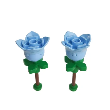Rožinė Mėlyna Tulip City Augalų Puokštės Gėlių Švietimo Žaislai Vaikams Švietimo Priedai 1pcs Rinkinys Statyba Blokai Žaislai 