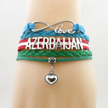Infinity azerbaidžano Apyrankę širdies Žavesio azerbaidžane šalyje, apyrankės, mada azerbaidžano vyras ir moteris virvę apyrankė 