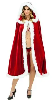 Moterų Kalėdų Cosplay Apsiaustu Kostiumai Raudona Pagrindinė Šalies Kalėdų Senelis Viršuje Apsiaustu