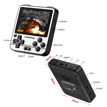 ANBERNIC RG280V Suaugusiųjų Nešiojamą Mini Žaidimų Žaidėjas 16GB 32GB Kišeninių Pocket Retro Nešiojamų Žaidimų Konsolės Žaidėjas 