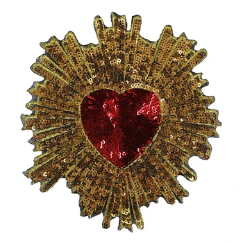 Puošnios Crystal Red Diamond Širdies Lopai Siuvinėjimai Aplikacijos Siūti dėl Aukso Ženklelis Drabužių Siuvimo Amato B289