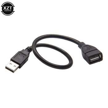 USB prailginimo Kabelis, LED Šviesos Ventiliatoriaus Maitinimo Adapteris Vyrų ir Moterų Kabelis Lanksčios Metalinės Žarnos Duomenų perdavimui, 4 Vario Laidas 