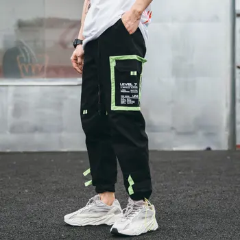 Multi Kišenės Krovinių Haremas Jogger Kelnes Track Kelnės Hipster Sweatpants 