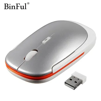 BinFul 2.4 G belaidės pelės USB Imtuvas ultra plonas Plonas Mini Belaidė Optinė Pelė, Pelės Nešiojamas PC Optinės Žaidimų Pelės 
