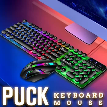 Laidinio Mechaninė Klaviatūra ir Pelė su LED Apšvietimu Žaidimų Klaviatūra, Keturių dalių Komplektas USB 108 Keycap už Nešiojamas PC Gamer Kompiuteris
