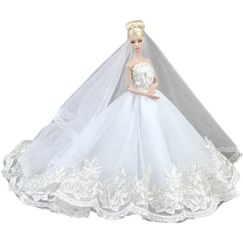 NK Viena Vnt Lėlės Mados Baltoji Princesė Suknelė Pritaikyta Vestuvių Suknelė Kilnus Šalis Suknelė Barbie Lėlės Priedai Geriausia Mergina Dovana 