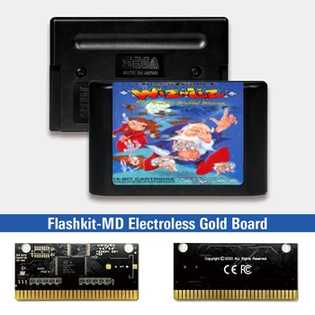 Wiz n Liz - EUR Etiketės Flashkit MD Electroless Aukso PCB Kortele Sega Genesis Megadrive Vaizdo Žaidimų Konsolės 