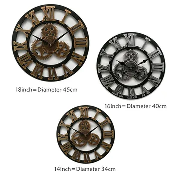 Didelis Medinis Sieninis Laikrodis Senovinių Įrankių Laikrodis JAV Stiliaus Kambarį Modernaus Dizaino Sieninis Laikrodis Dekoracija Namuose Laikrodžiai ant Sienos 