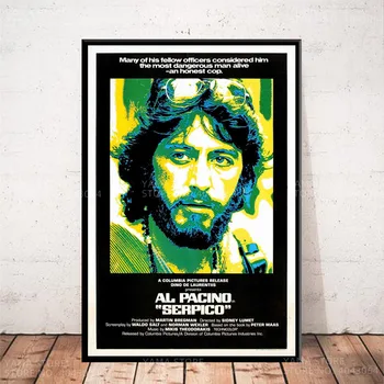 J236 Serpico Al Pacino Klasikinis Filmas Sienos Meno Tapybos Drobės Plakatas Namų Dekoro