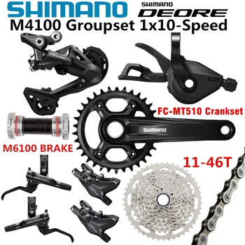 SHIMANO DEORE M4100 Groupset MTB Bike 1 x 10-Speed 11-42T 11-46T M4100 Shifter Galiniai Derailleur Kasetės M4100 Groupset 10Speed 