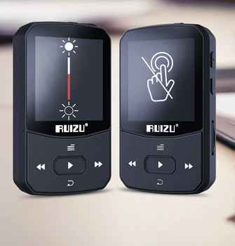 RUIZU X52 Sporto Bluetooth, MP3 Grotuvas, Nešiojamas Mini Įrašą 8GB/16GB Muzika, MP3 Grotuvas, su FM,Įrašymo,E-Knyga,Vaizdo,Laikrodis,Pedometer 