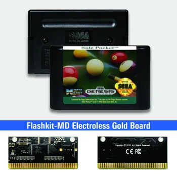 Šoninės Kišenės SidePocket - JAV Etiketės Flashkit MD Electroless Aukso PCB Kortele Sega Genesis Megadrive Vaizdo Žaidimų Konsolės 
