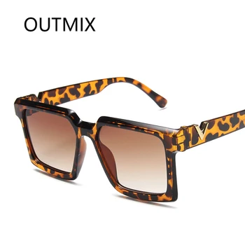 Vintage akiniai nuo saulės moterims 2020 mados Prekės ženklo Dizaineris Klasikinis didelis rėmas aikštėje saulės akiniai Ponios Retro Leopard UV400 Akiniai 