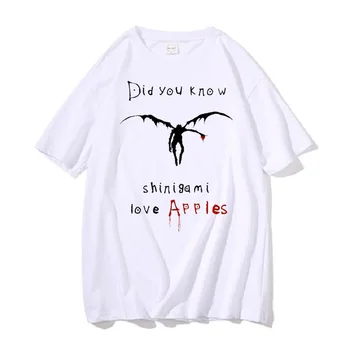 Naujovė Death Note Shinigami Ryuk T-shirt Moterims trumpomis Rankovėmis Japonų Manga Light Yagami L T-shirt Medvilnės Anime Tee Dovanų Idėjos 