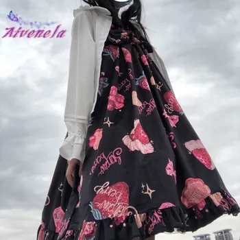 Japonijos Lolita Saldus Diržas JSK Suknelė Minkštas Mergina Suknelės Loli Spausdinti Kawaii Merginos, Moterys, Kasdien Šalies Kamuolys Suknelė Vestidos AFC949