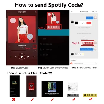 Bluelory Asmeninį Graviruotas Spotify Kodas Moterų Karoliai Nerūdijančio Plieno Užsakymą Muzika Kodas Baras 