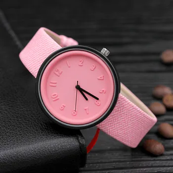 Moterys, Merginos Unisex Laikrodžiai Paprastas, Stilingas Moterų Laikrodis Mados Skaičius Laikrodžiai Kvarco Drobė Diržas Riešo Žiūrėti Relogio Feminino 