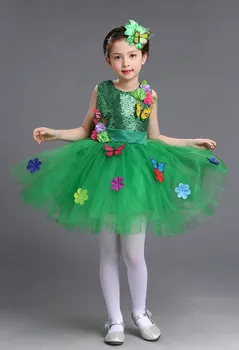 Vaikams Šokių Tutu Suknelės, Kostiumai, Gėlės ir Drugeliai Aplikacijos Bling China Vestuves Fancy Dress Vaikams 