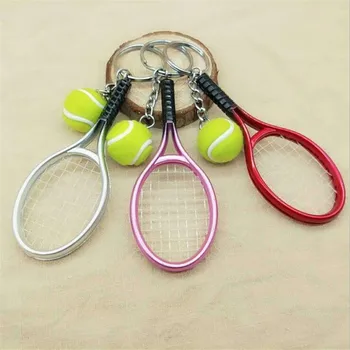 12pcs/daug naujų madingų teniso 3D kūrybos keychain automobilio raktų pakabukas žavesio kabo metalo lydinio, raktų pakabukai raktų žiedas suvenyrų dovanos 