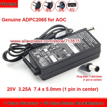 Originali ADPC2065 20V 3.25 AC Adapter 65W Įkroviklis Aoc AG322FCX AG271FX Nešiojamas Maitinimo Tiekimo 