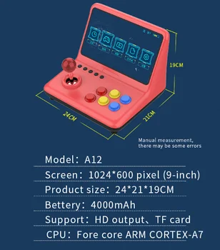 POWKIDDY A12 9 Colių Kreiptuką Arcade A7 Architektūros Quad-Core CPU Simuliatorius, Vaizdo Žaidimų Konsolės Naujas Žaidimas Vaikų Dovanų 