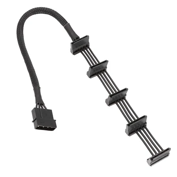 SATA Splitter 4-Pin IDE nuo 1 iki 5 SATA Maitinimo Laido Adapterio Kabelį 4cm Pikis 18AWG Kietąjį Diską Narve Kabelis 40cm PC Server 