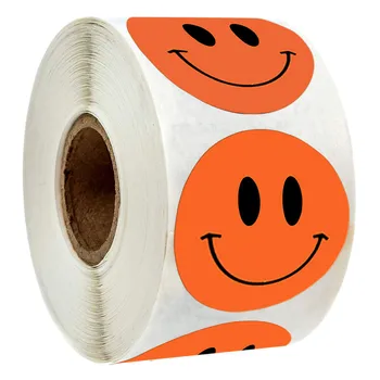 500pcs/Roll 2,5 CM Vaikų Žaislas Paskata Šypsena Lipdukas Office Klasėje Kanceliarinės prekės Ženklo Dovana Scrapbooking Sandarinimo Lipdukai 
