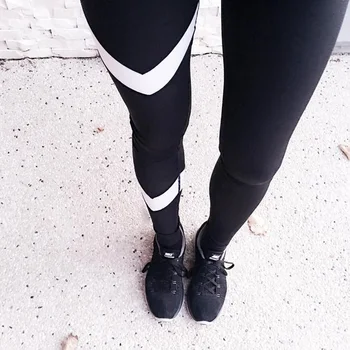 Moterų Sporto Antblauzdžiai Black Print Treniruotės Moterų Fitneso Legging Kelnės Slim Jeggings Wicking Pajėgų Pratybos Drabužiai 