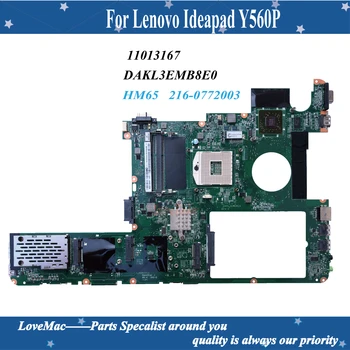 Aukštos kokybės FRU:11013167 Lenovo Ideapad Y560P HM65 Mainboard 11013167 DAKL3EMB8E0 216-0772003 testuotas 