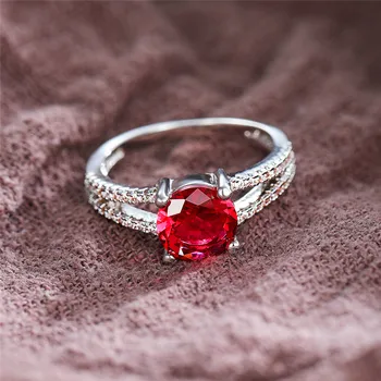Madinga Moteriška Raudonos Kristalų Akmens Žiedas, Žavesio Cirkonis Tuščiaviduriai Vestuviniai Žiedai Moterims Skanėstas Nuotakos Turas Vestuvinis Žiedas 