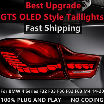 GTS OLED Stiliaus Full LED Dinaminis Užpakaliniai Žibintai Su Nuosekliais Posūkio Signalo BMW 4 Serijos F32 F33 F36 F82 F83 M4-2020 m. 