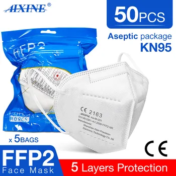 Profesinės sertifikuota FFP2 veido kaukė KN95 apsaugine kauke 5 sluoksnių filtras vienkartiniai suaugusiųjų burnos kaukę, patogus sveikas kaukės 