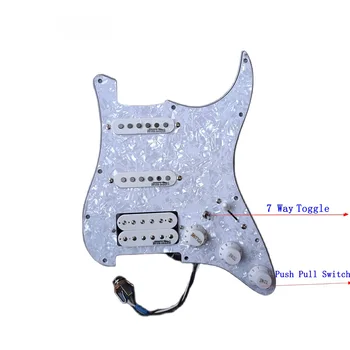 Atnaujinti Prewired White Pearl ST Gitara Pickguard Wilkinson Alnico Paėmimas 7 Būdas Perjungti Daugiafunkcį laidynas