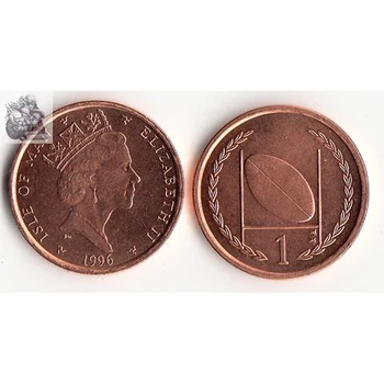 Isle of Man 1 cento Monetos 1996 m. Sandraugos Okeanija Origional Monetų Naujas 