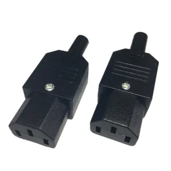 Naujų Didmeninių Kainų 10A 250V Juodas IEC C13 moterų Plug Rewirable Maitinimo lizdas 3 pin AC Lizdas 