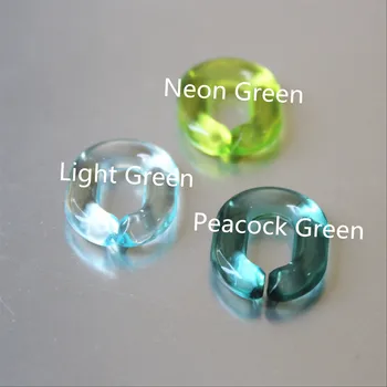 50pcs Neon Green Serijos skaidraus Akrilo Ovalo formos Grandinės Ryšius,Atidarykite Plastiko Karoliai Grandinės Nuorodas,Dydį 24mmx18mm SV064 