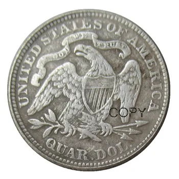 JAV 1884 Sėdi Laisvės Ketvirtį Dolerių, Sidabro Padengtą 25 Centų Monetos Kopija 