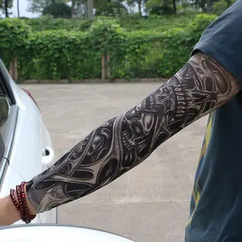 3D Tatuiruotė Spausdinti Rankos Šilčiau Rankovėmis Lauko Dviračių UV Apsauga Veikia Dviračių Rankovėmis rankų Apsauga Jojimo Svirties Įvorė 