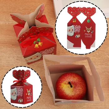 Skaidrus Saldainių Dėžutė papuošalai Kalėdų Dovanų Dėžutės ir Pakuotės Santa Claus Sniego Briedžių, Elnių Candy Apple Dėžės 