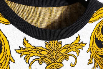 Naujų vyriškų drabužių Prekės ženklo Aukso Gėlių Trikotažas Rudens-Žiemos Vyrų Įgulos Kaklo Megztinis ilgomis Rankovėmis Megztinis Vyrams 