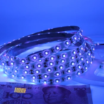 UV LED Šviesos Juostelės 395-405nm 12V Banknotų tikrinimo akvariumas Dezinfekavimo liuminescencinės lempos, nagų diodų Kūno tapyba 3528 SMD 