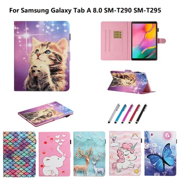 Case for Samsung Galaxy Tab 8 2019 SM-T290 SM-T295 Vienaragis Katė Stovi Apsaugoti Planšetinio kompiuterio Dangtelis 