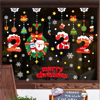 Kalėdiniai Langų Lipdukai Linksmų Kalėdų Dekoracijas Namams Kalėdų Sienų Lipduko Vaikų Kambario Sienų Lipdukai 2022 Naujųjų Metų 