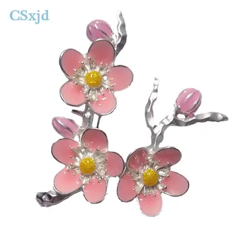 CSxjd Naujo dizaino Mados Prastesnės sklandžiai Mutil spalva Peach blossom Gėlių Filialai Sagė 