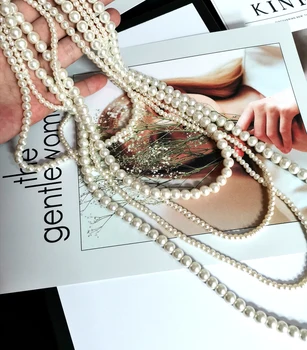 AAA 5 Sluoksnių Perlų Vėrinį Moterų Sunkiosios Perlų Karoliai pakabukas papuošalai 