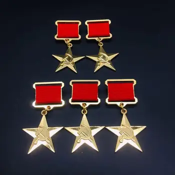 5vnt/daug Auksu Stalinas Aukso Žvaigždės Medalis rusijos II Pasaulinio Karo TSRS Sovietų Penkių žvaigždučių Medalis Darbo su Smeigtukais CCCP Ženklelis 
